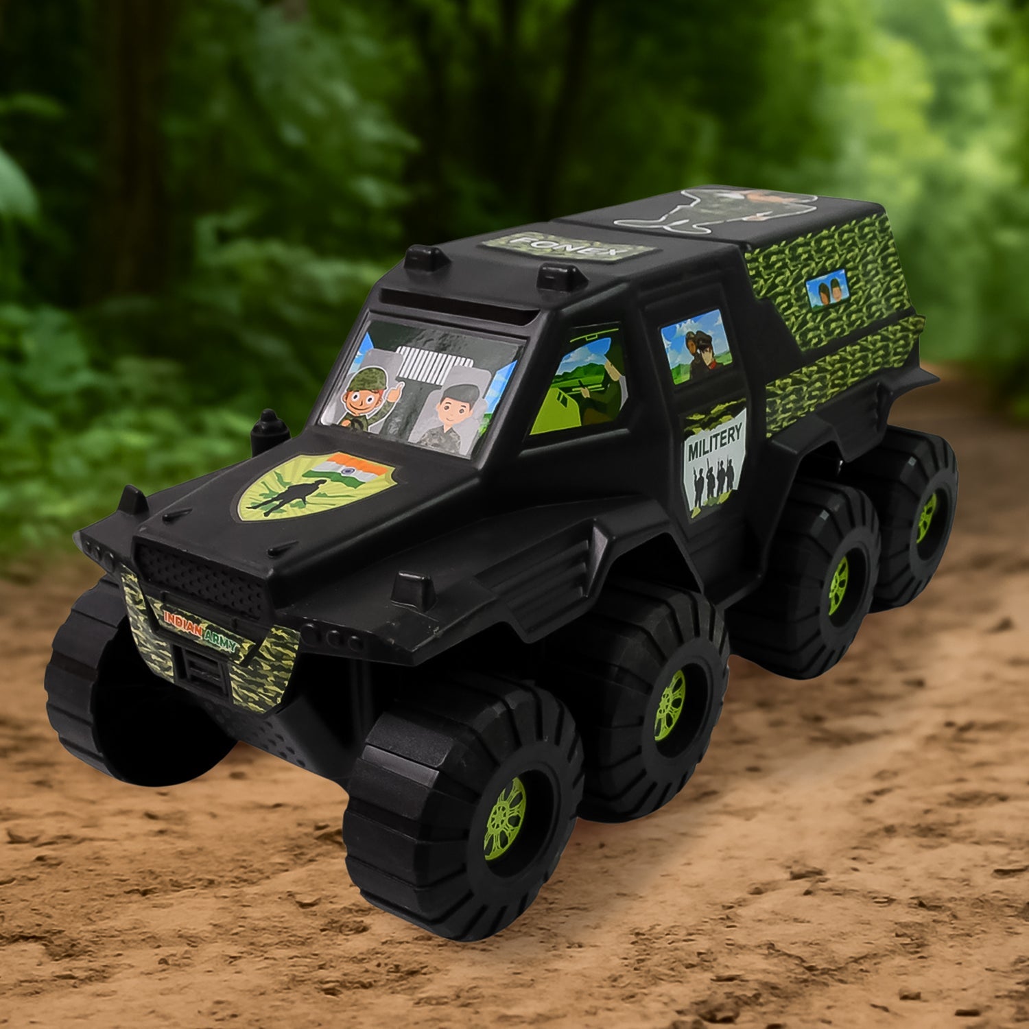 Big Military 8-Wheel Plastic Car Toy (1 Pc) Big Military 8-Wheel Plastic Car Toy (1 Pc)